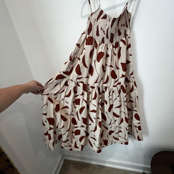 Astr The Label Marlene Printed Midi Dress Sz S Linen Blend Summer Beach Casual - Picture 4 of 10